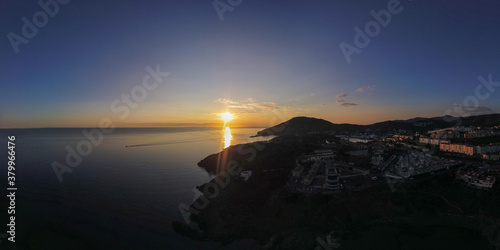 Panoramic sunrise in Port Vendres on the côte Vermeille