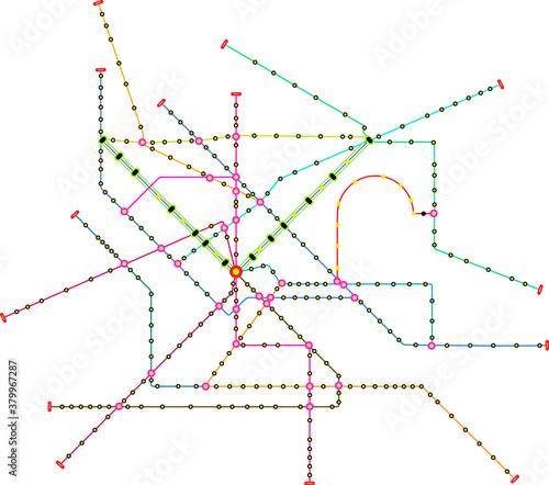 public transportation plan, subway busses, tram map of a large city,fictional vector art, public transport mock up free copy space,