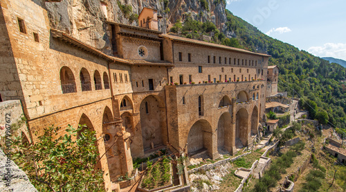 Photos Subiaco, Italy - main sight of Subiaco and one of the most beautiful Benedictine monasteries in the World, the Sacro Speco Monastery displays amazing frescoes