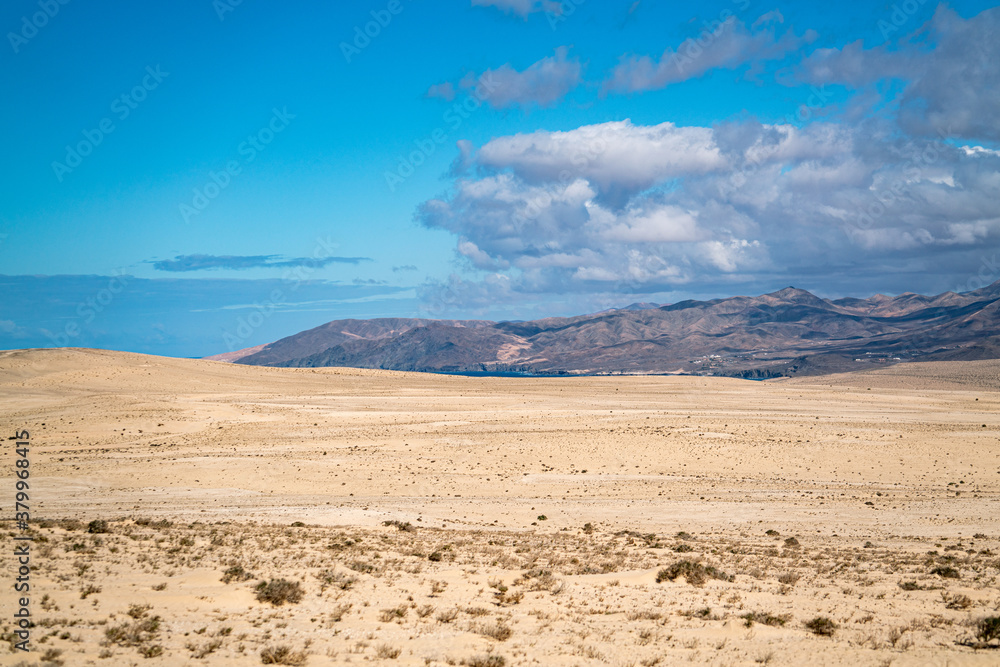 Fototapeta premium Istmo de la Pared - Fuerteventura at its narrowest point. Stone desert