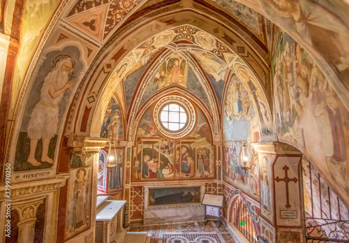 Subiaco  Italy - main sight of Subiaco and one of the most beautiful Benedictine monasteries in the World  the Sacro Speco Monastery displays amazing frescoes. Here in particular its interiors