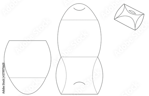 Almohada para dulces desplegada