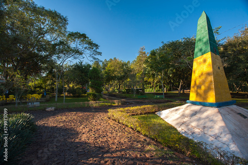 Obelisk in the brazilian triple border photo