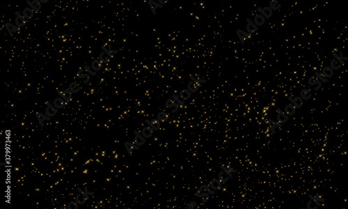 space simple black Primitive background with many yellow small stars. Multiple blinking on a dark background.