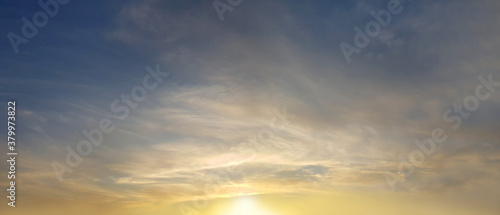 Sky clouds panorama. Beautiful landscape skyline background © millaf