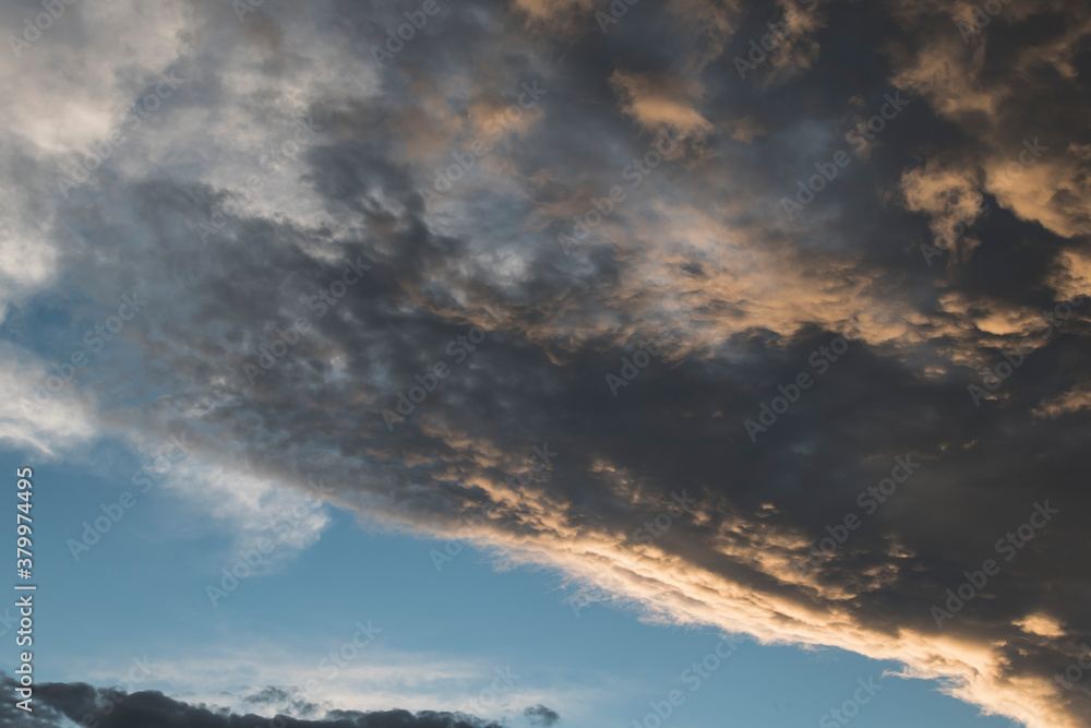 Harsh autumn sky at sunset