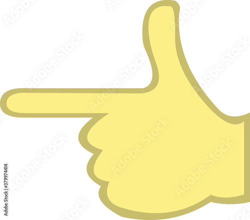 Vector emoticon illustration of a pointing hand

