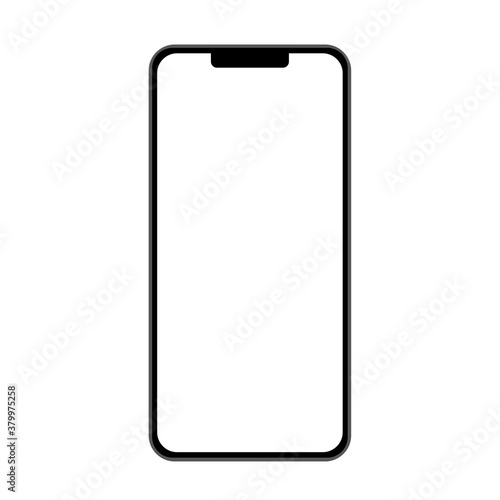 Phone front isolated on white background. Flat vector illustration, design template