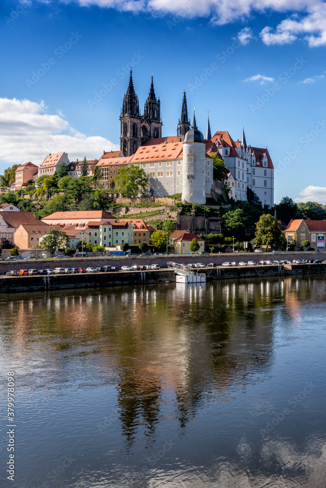 castle and cathedral in the German city of Meissen on the Elbe River