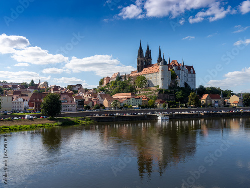 castle and cathedral in the German city of Meissen on the Elbe River