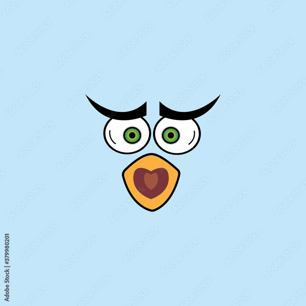 Fototapeta premium cartoon birdies face emoticon design