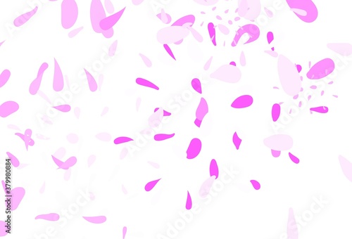 Light Pink vector abstract backdrop with leaves. © smaria2015
