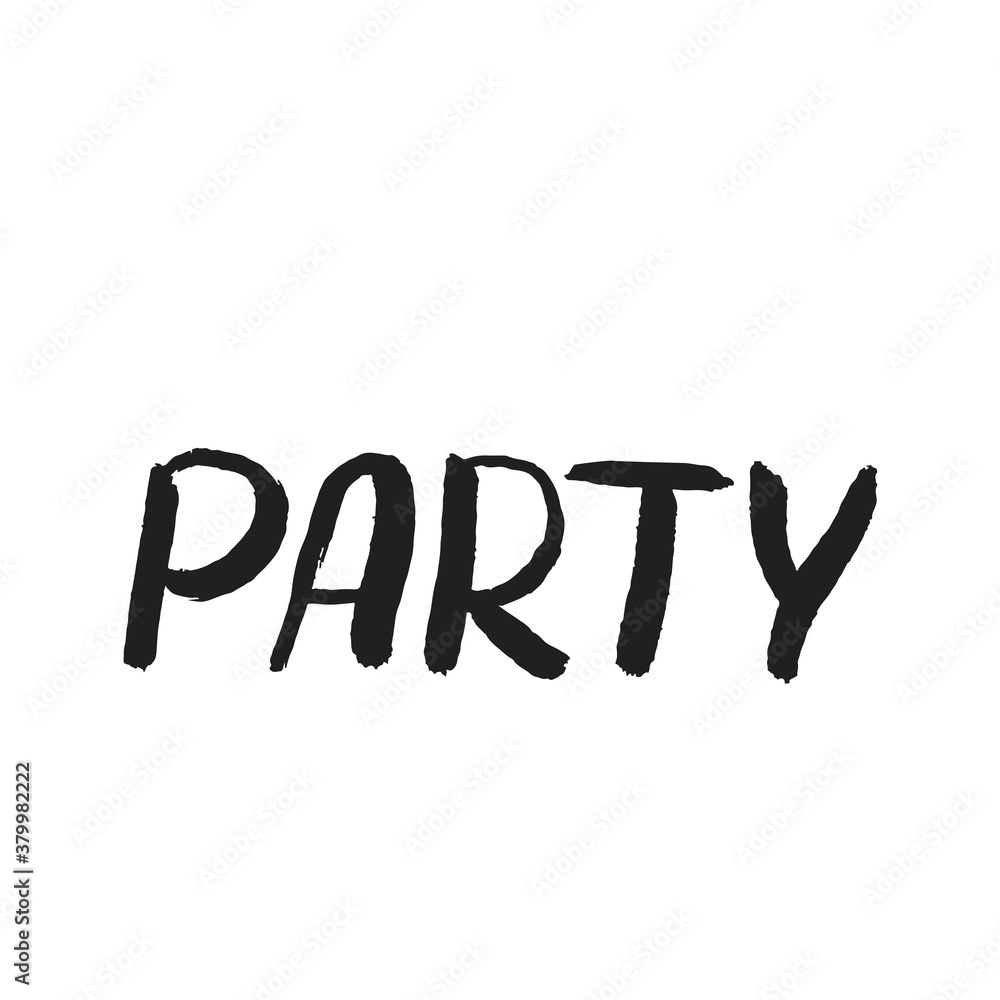 Lettering party isolated on white background. Concept of Halloween. Lettering party isolated on white background. Concept of Halloween.