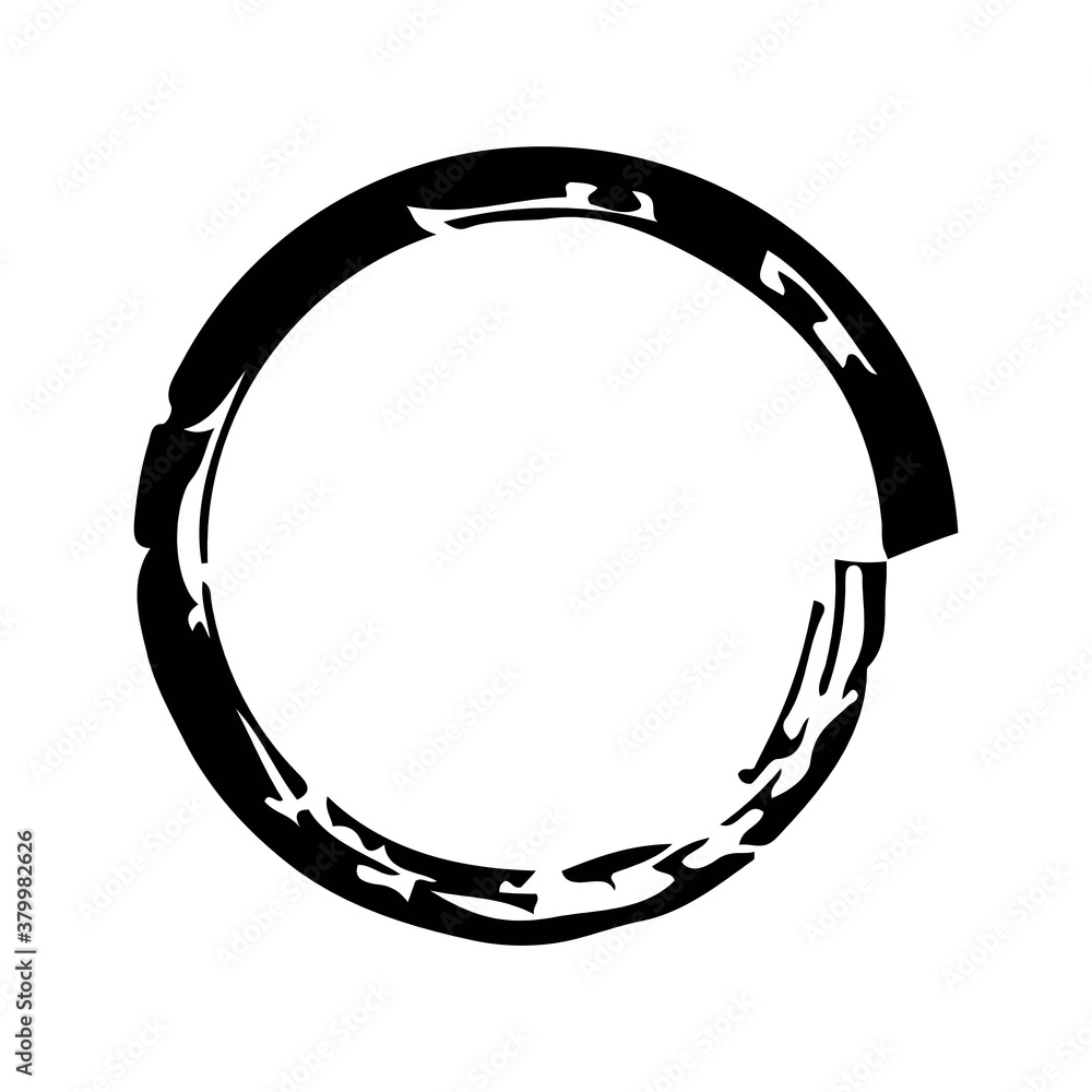 Abstract circle frame art brush isolated on a white background. Abstract circle frame art brush isolated on a white background.