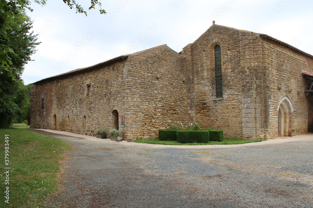 medieval grammont priory in saint-prouant (france)
