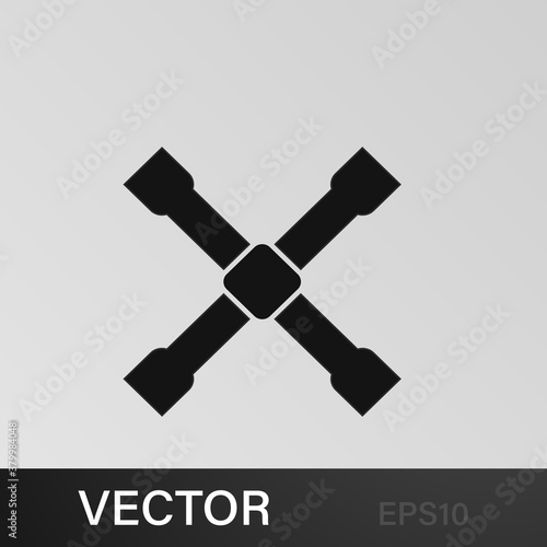 Wheel wrench cross icon on a white background
