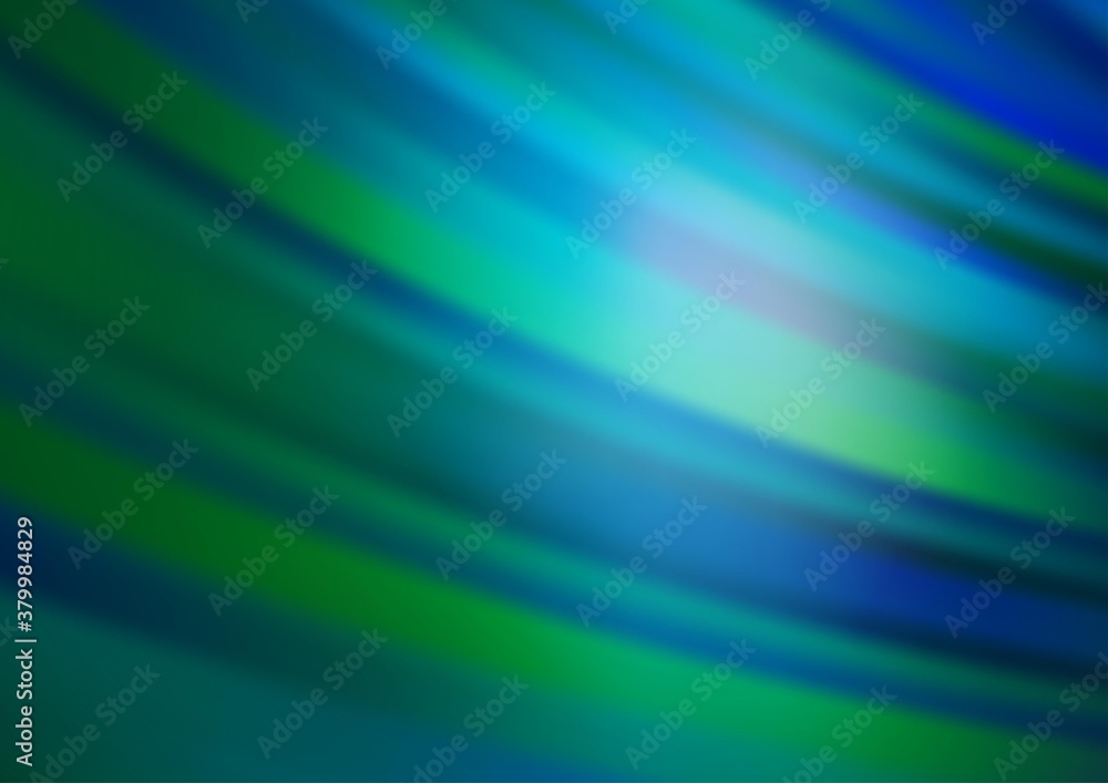 Dark Blue, Green vector backdrop with long lines. Modern geometrical abstract illustration with staves. Smart design for your business advert.