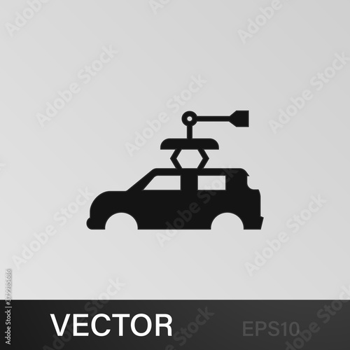 car dump illustration icon on gray background