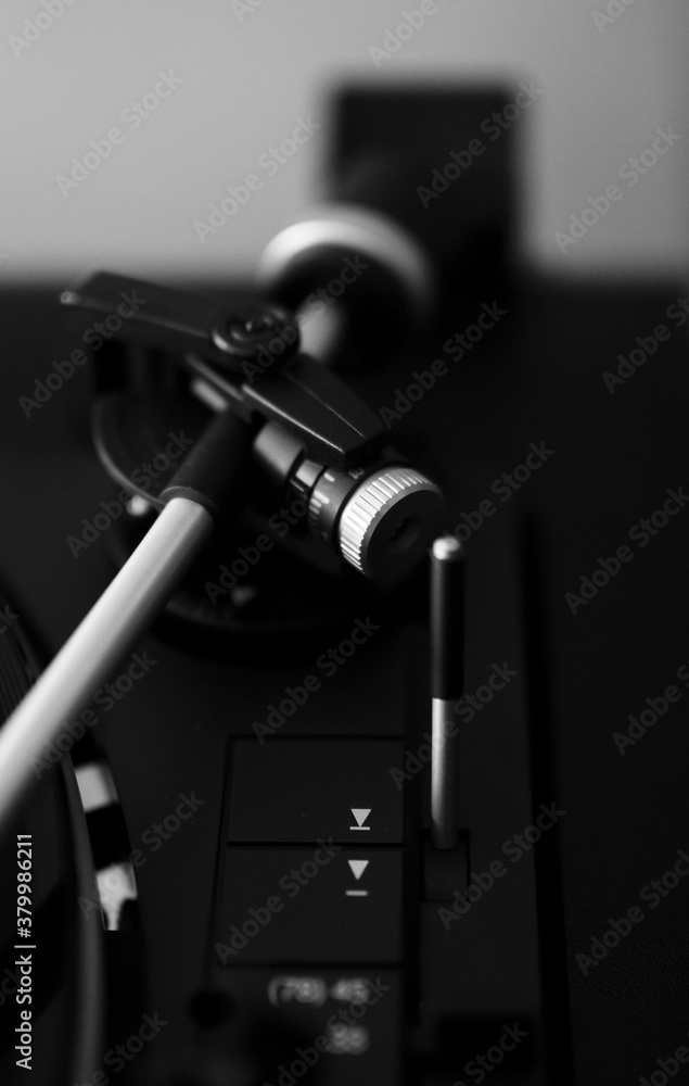 Detail of record player Detail of record player