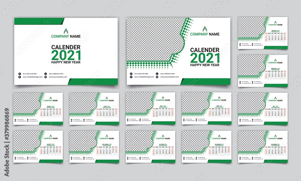 desk calender  tamplate design 2021