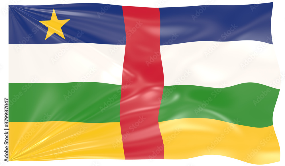 Fototapeta premium Detailed Illustration of a Waving Flag of Central African Republic