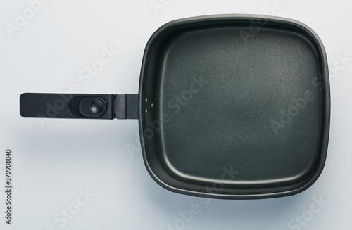 Black metal kitchen pan