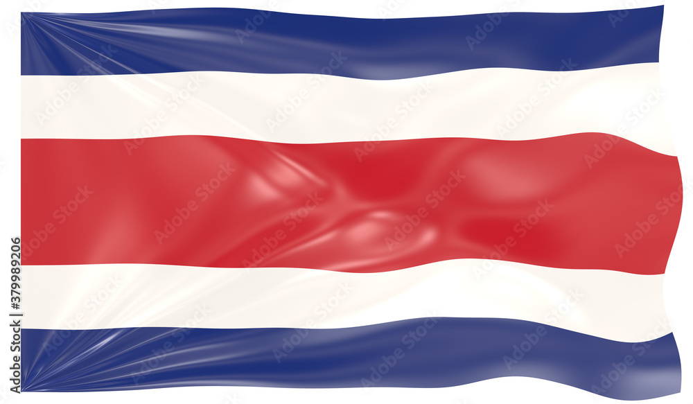 Detailed Illustration of a Waving Flag of Costa Rica Detailed Illustration of a Waving Flag of Costa Rica
