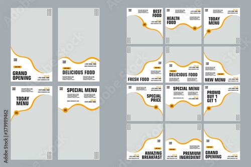 Food and drink social media post and story