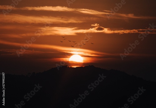 sunset in the rural mountains of Jamaica 