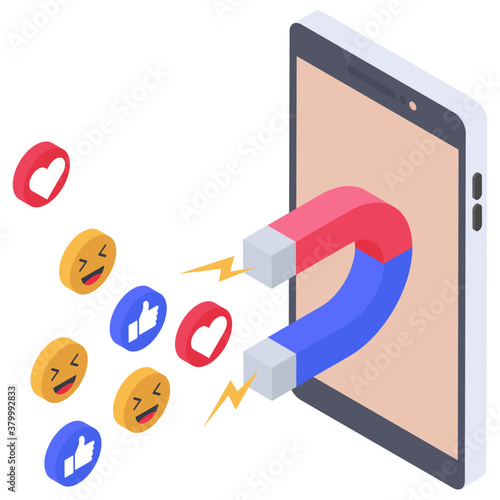 
Social media attraction in isometric design 
