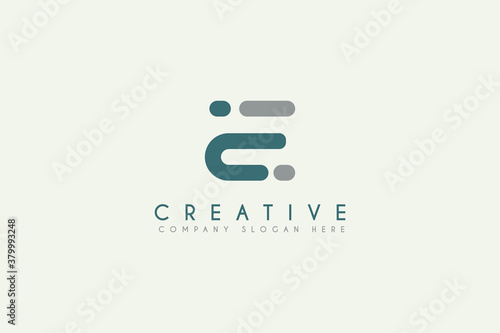 Initial letter E Technology logo design vector illustration