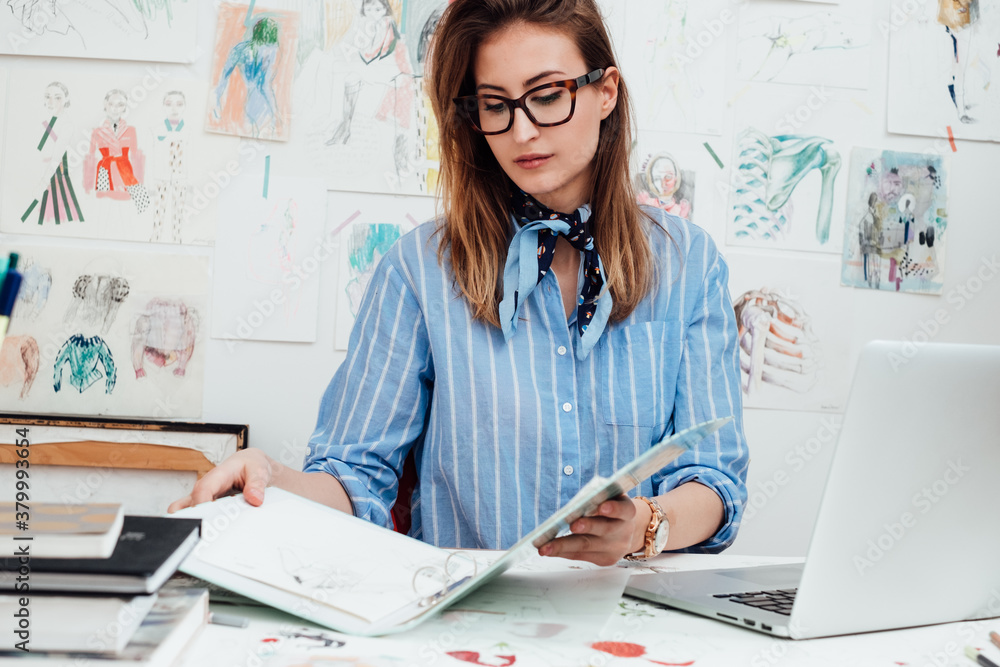 Young Woman Working in Her Office Young Woman Working in Her Office