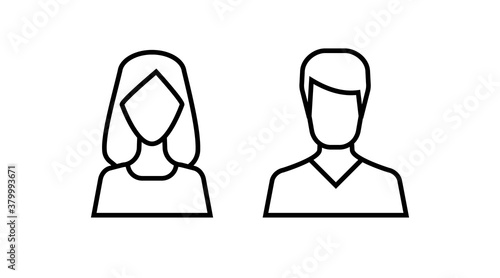 people icons user person avatar, profile, face, icon. head women vector illustration isolated