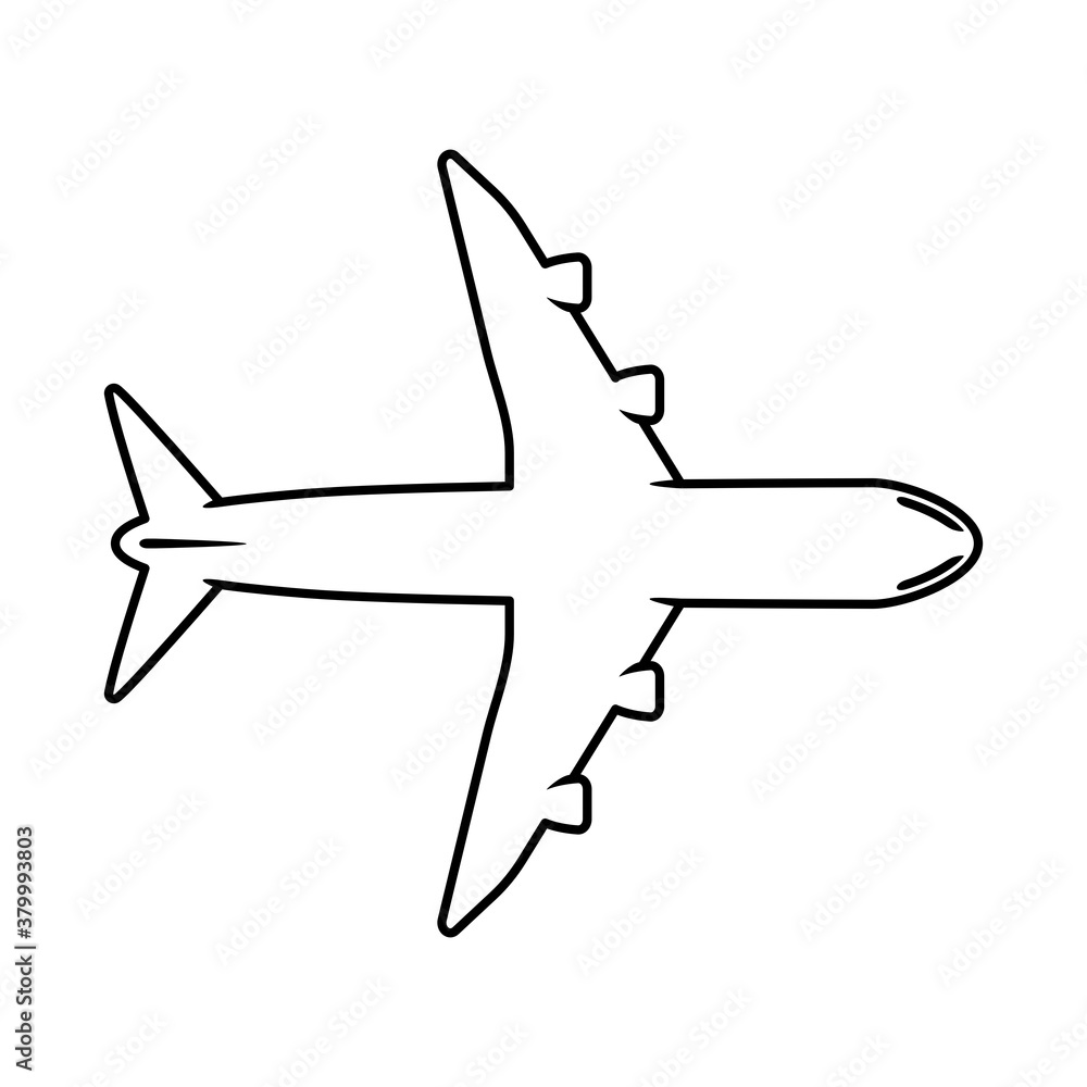 Obraz premium Airplane or aeroplane commercial plane icon vector