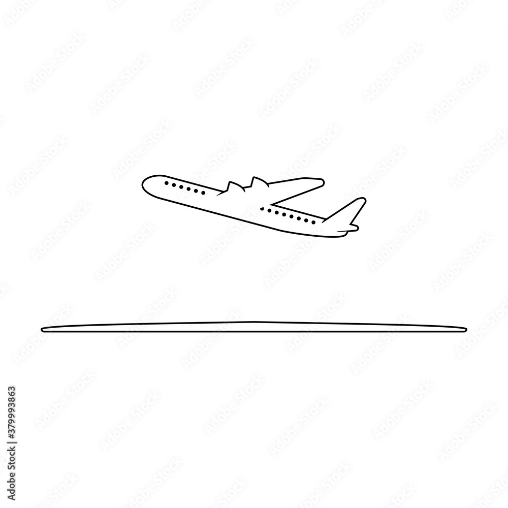 Airplane or aeroplane taking off from the runway vector Airplane or aeroplane taking off from the runway vector