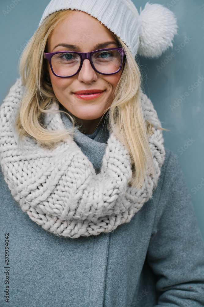portrait of a beautiful girl in a cap and scarf portrait of a beautiful girl in a cap and scarf