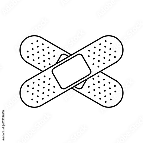 First aid bandaid adhesive plaster or bandage icon vector