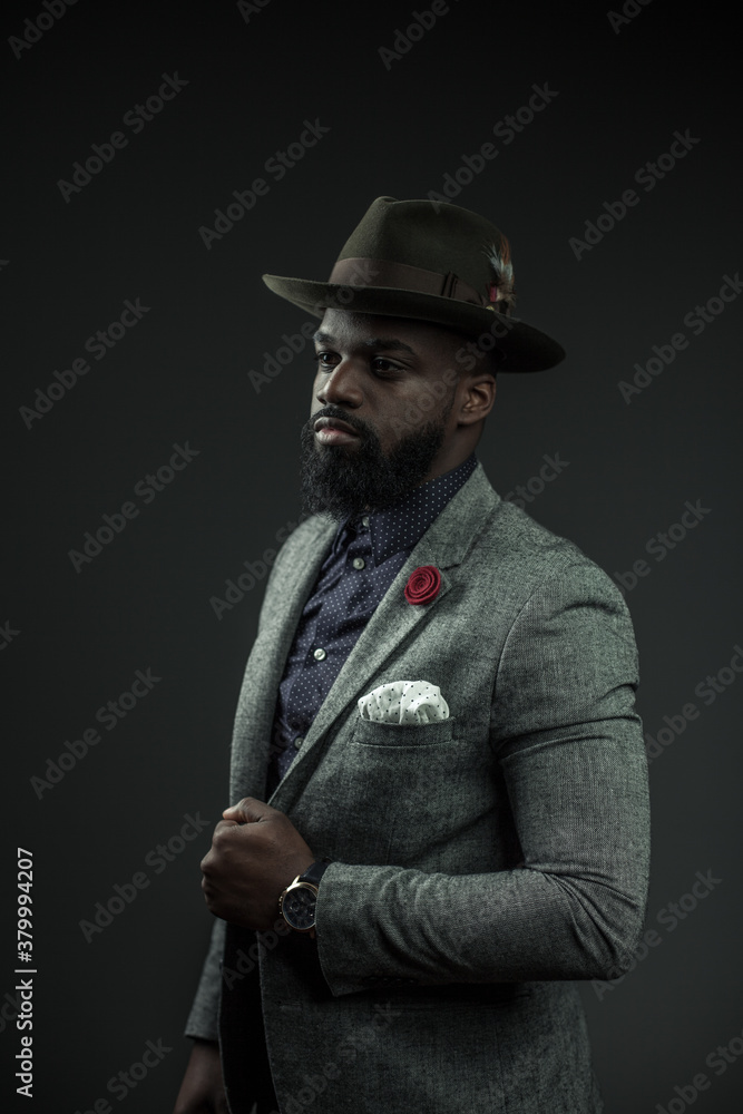 Fashionable man in grey suit Fashionable man in grey suit