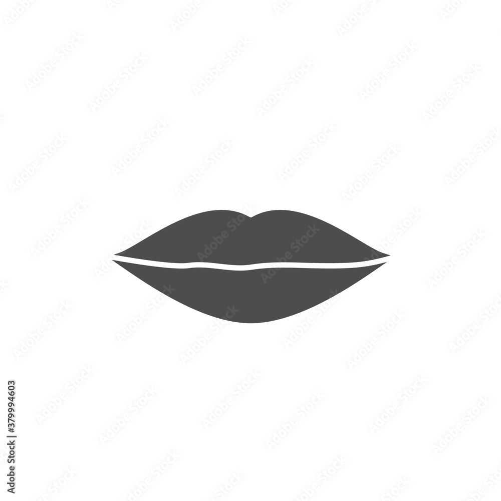 Lips black icon outline. Lips silhouette vector illustration isolated on white. Lips black icon outline. Lips silhouette vector illustration isolated on white.