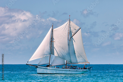 Vintage topsail schooner in New Zealand