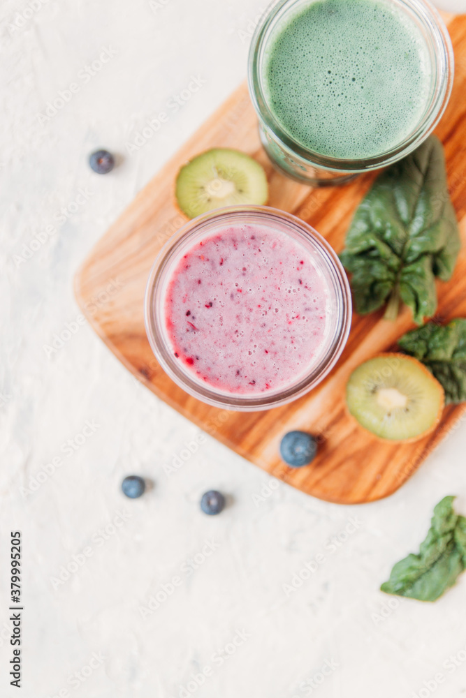 Detox smoothie on white background Detox smoothie on white background