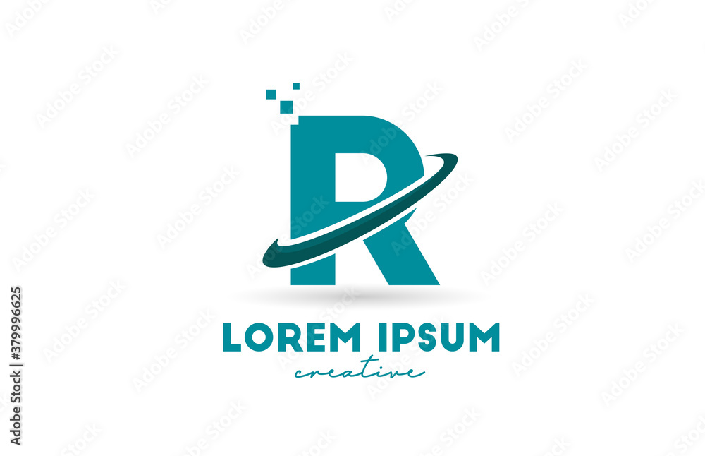 R alphabet letter logo icon in green color. Creative design with swoosh for business and company R alphabet letter logo icon in green color. Creative design with swoosh for business and company