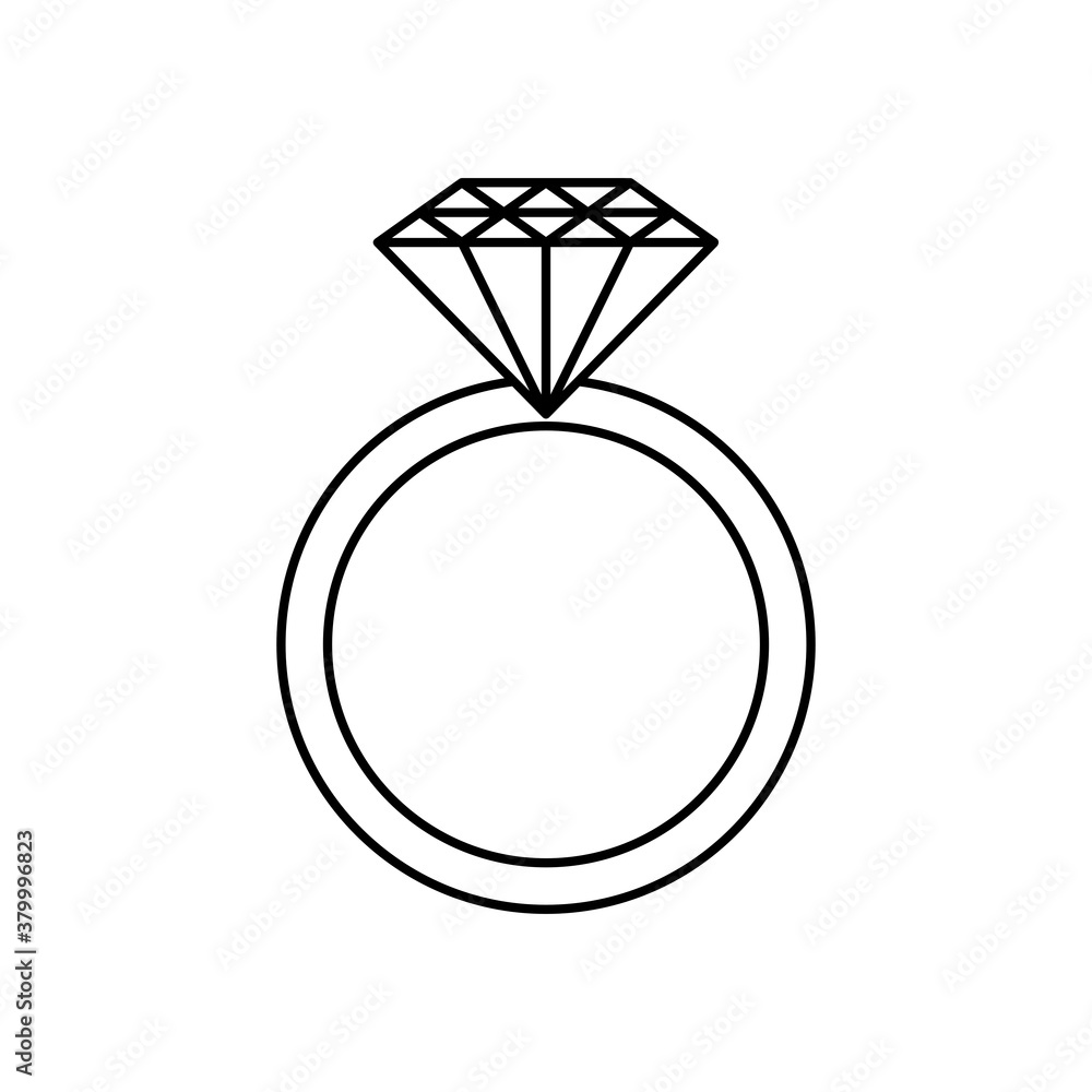 Diamond ring for engagement ring or wedding ring icon vector Diamond ring for engagement ring or wedding ring icon vector