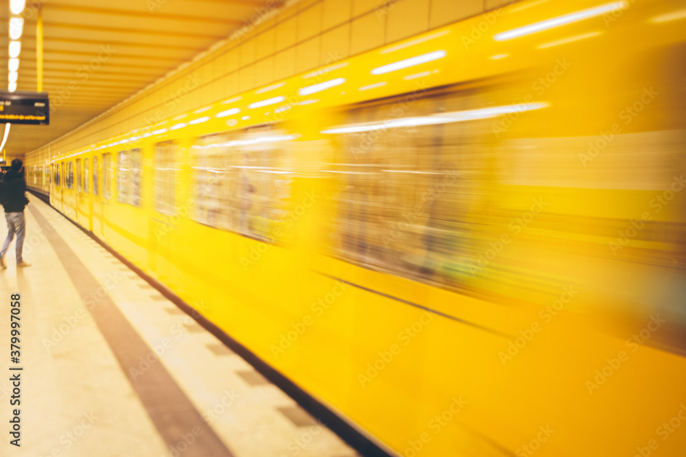 Underground Train in Motion Blur Underground Train in Motion Blur