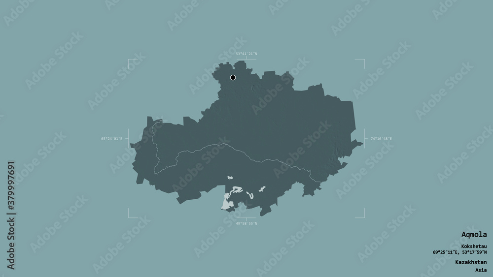 Aqmola - Kazakhstan. Bounding box. Administrative Aqmola - Kazakhstan. Bounding box. Administrative