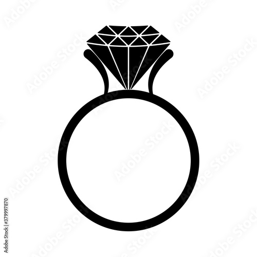 Diamond ring for engagement ring or wedding ring icon vector