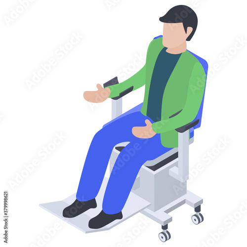 
Electric wheelchair icon isolated on white background 
