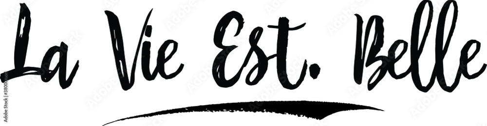 La Vie Est. Belle. Calligraphy Handwritten Black Color Text On Yellow
Background La Vie Est. Belle. Calligraphy Handwritten Black Color Text On Yellow
Background
