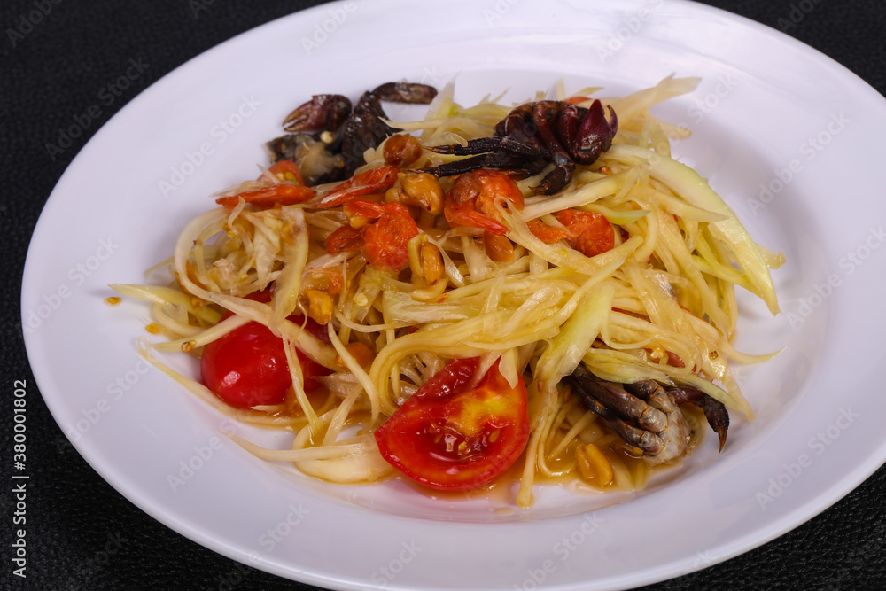 Green mango salad with seafood