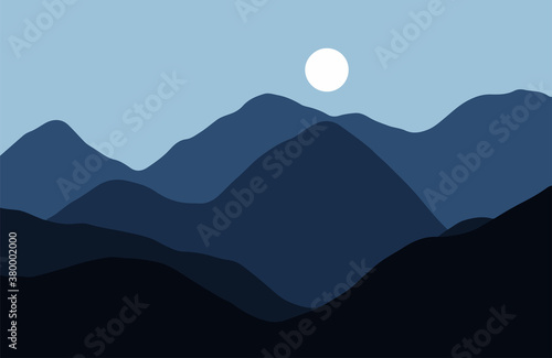 Mountains in the haze at sunset - Vector illustration © PASTA DESIGN